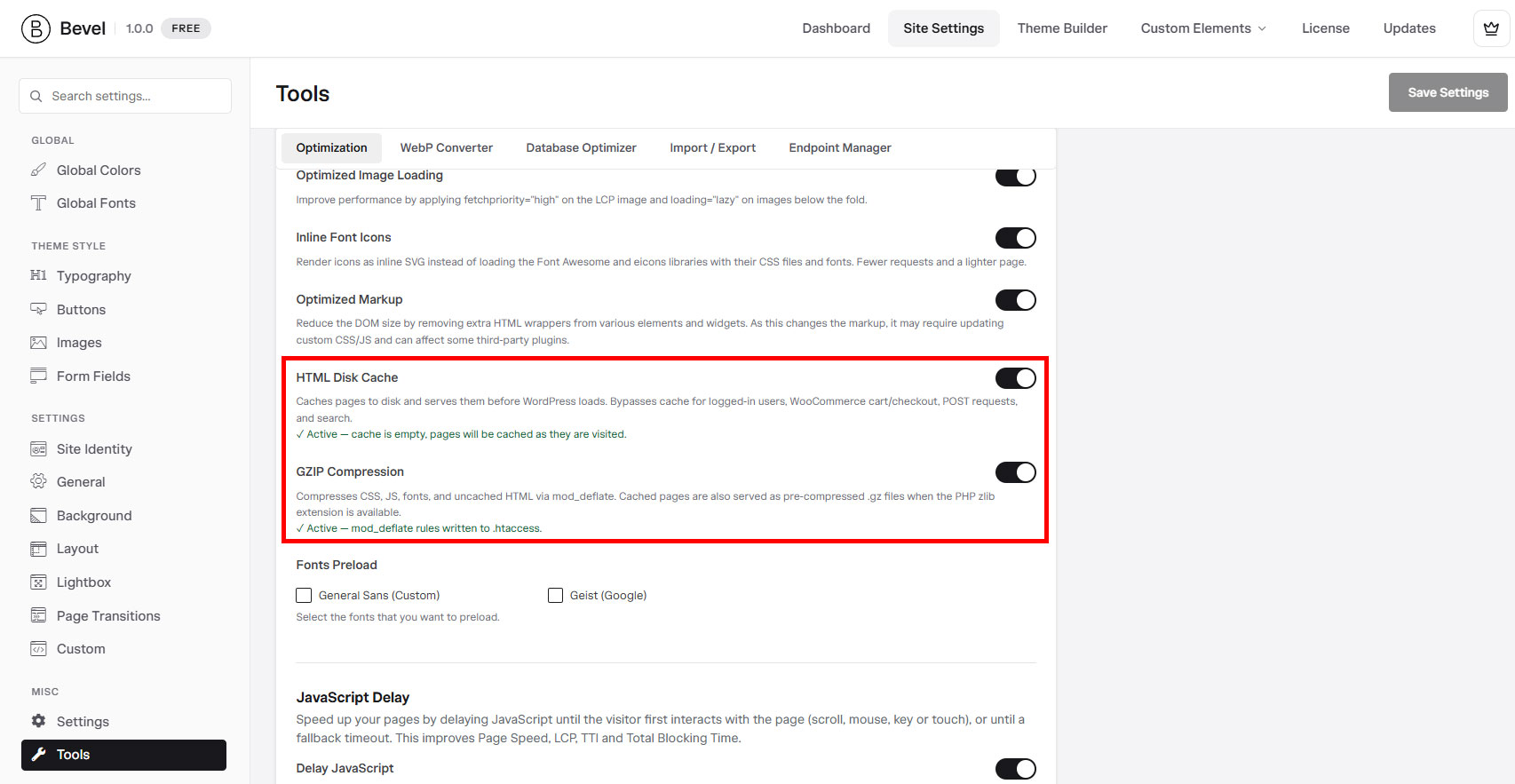 Bevel Page Cache